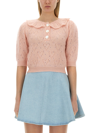 Alessandra Rich Embellished Mohair-blend Cardigan In Pink