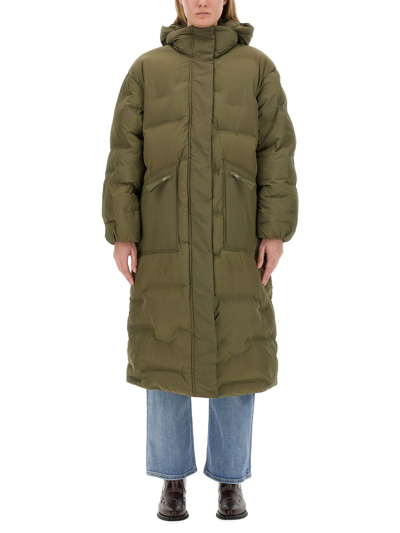 Ganni Oversize Fit Jacket In Military Green