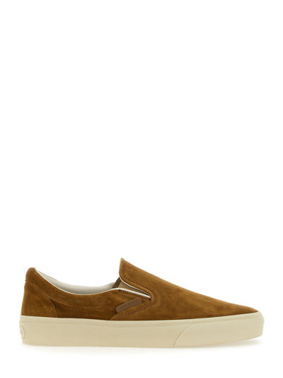 Tom Ford Slip-on Trainer In Brown