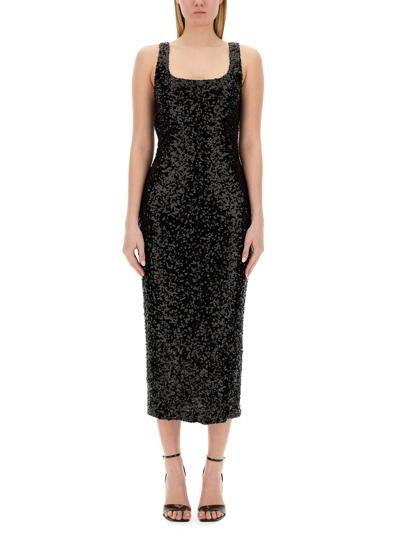 Moschino Jeans Sequined Dress In Black