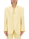 Jacquemus Single-breasted Viscose Blazer In Yellow
