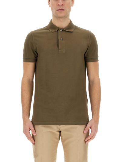 Tom Ford Regular Fit Polo Shirt In Military Green
