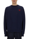 Family First Heart Sweatshirt In Blue