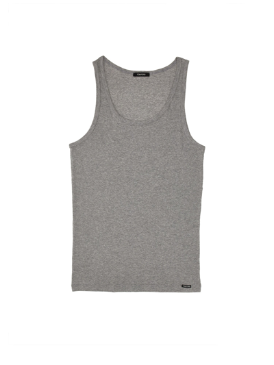 Tom Ford Tank Top With Logo In Grey