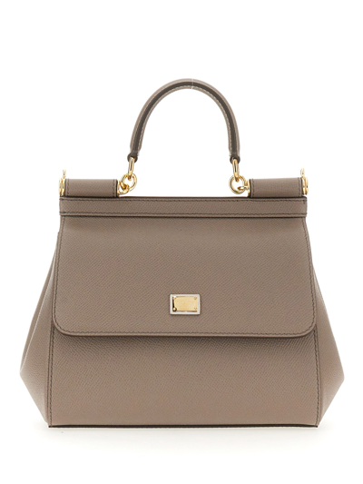 Dolce & Gabbana Medium Sicily Shoulder Bag In Brown