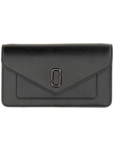 Marc Jacobs The Longshot Shoulder Strap Wallet In Black