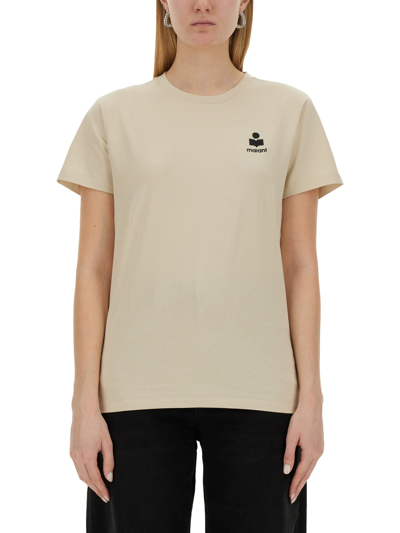 Marant Etoile Aby Cotton Crew-neck T-shirt In Beige