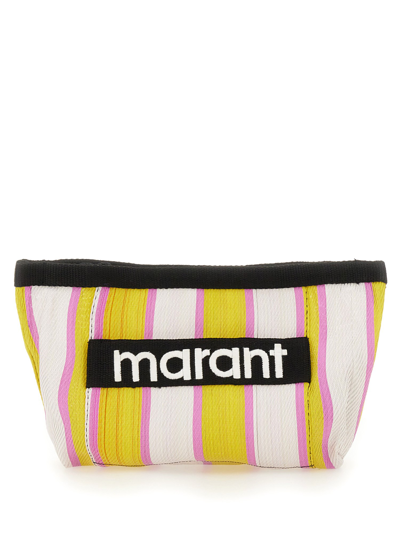 Isabel Marant Powden Striped Clutch Bag In Multicolour