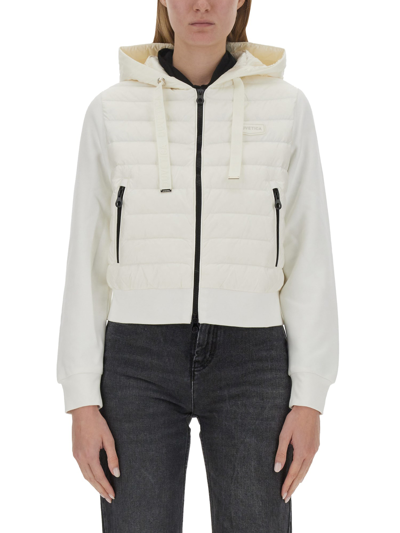 Duvetica Hooded Padded Jacket In Cream