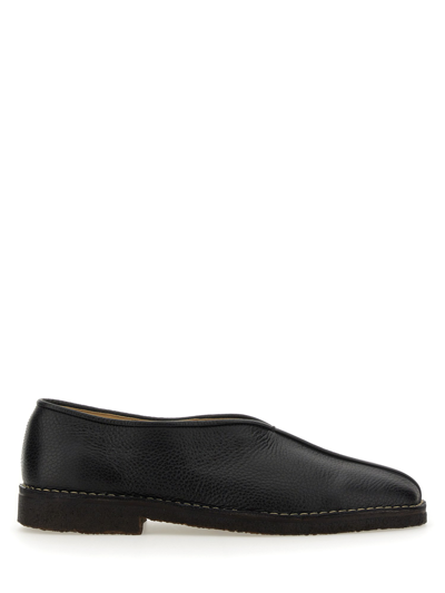 Lemaire Brown Flat Piped Slippers In Black