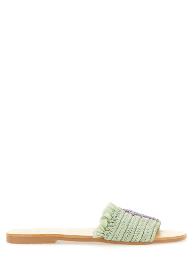 Manebi Sandal With Logo In Lilac