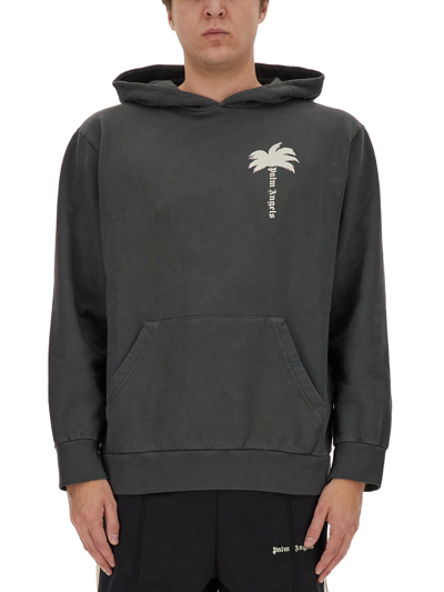 Palm Angels Hoodie In Grey