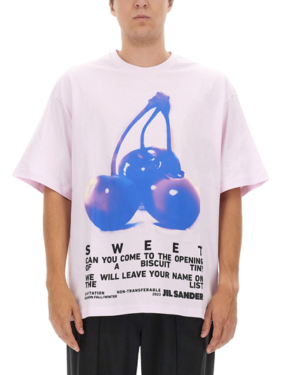 Jil Sander T-shirt With Print In Pink