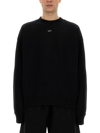 Off-white Logo Printed Crewneck Sweatshirt In Black