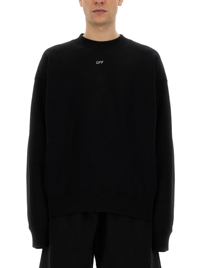 Off-white Cotton Crew-neck Sweatshirt In Black