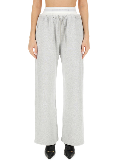 Alexander Wang T Wide Leg Sweatpants In Grey