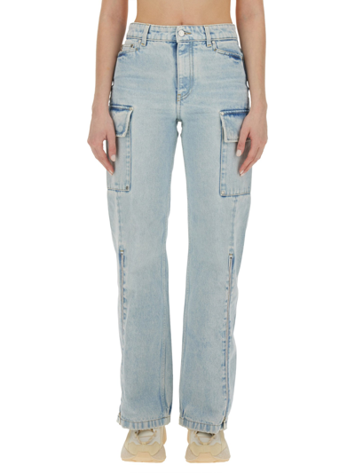 Stella Mccartney Women's Flared Cargo Jeans In Blue