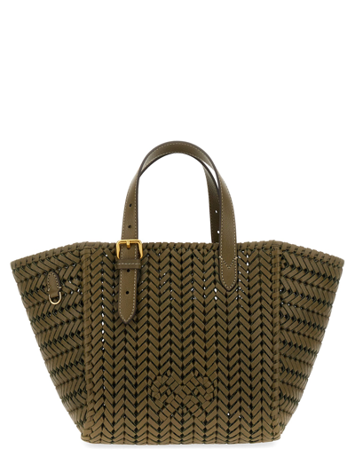 Anya Hindmarch Neeson Woven Tote Bag In Military Green