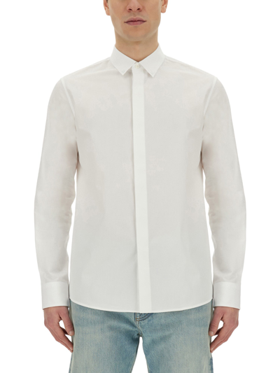 Valentino Long-sleeved Cotton-poplin Shirt In White