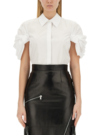 Alexander Mcqueen Shirt With Knot Sleeve In White