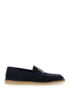 Dolce & Gabbana Dg Logo Suede Loafers In Brown