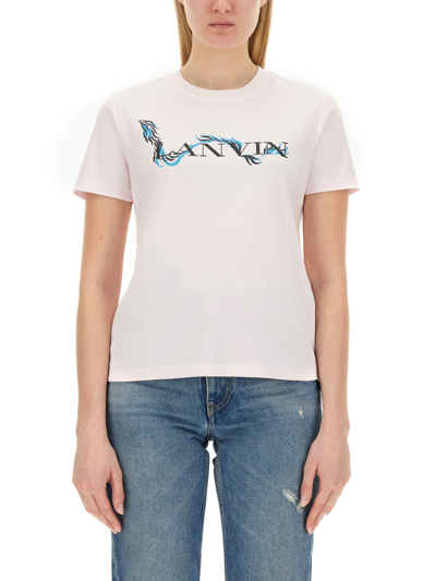 Lanvin Cotton T-shirt With Logo Print In White