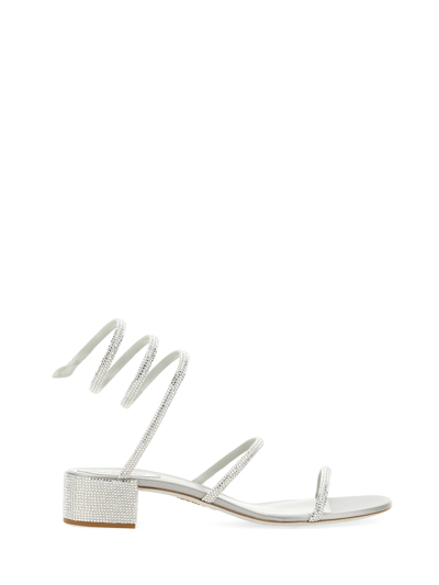 René Caovilla Cleo Crystal-embellished 45mm Sandals In Silver