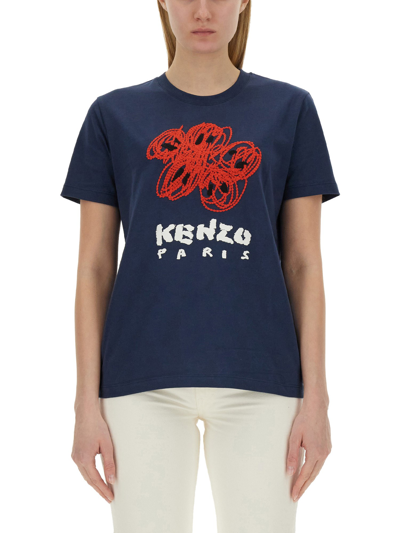 Kenzo T-shirt With Logo In Blue