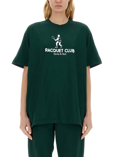 Sporty And Rich T-shirt With Logo In Green