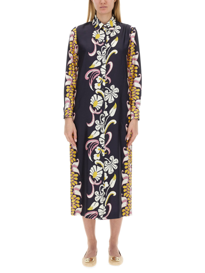 Tory Burch Dress With Print In Pink