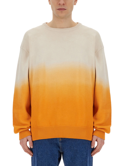 Msgm Ombré-effect Cotton Jumper In Multicolour