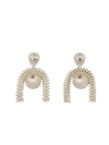 Magda Butrym Silver Colored Earrings With Pendant And Rhinestones In Silver
