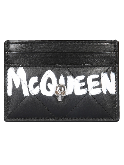 Alexander Mcqueen Card Holder "skull" In Black