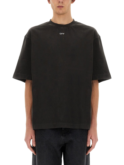 Off-white T-shirt With Logo In Grey