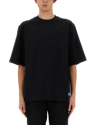 Burberry T-shirt With Ekd Patch In Black
