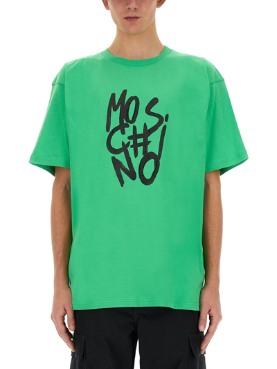 Moschino T-shirt With Logo In Green