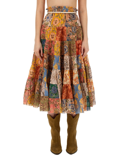 Zimmermann Midi Skirt In Multicolour