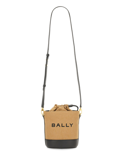 Bally Bar Bucket Bag In Beige