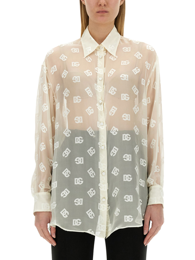 Dolce & Gabbana Dg Shirt All Over In White