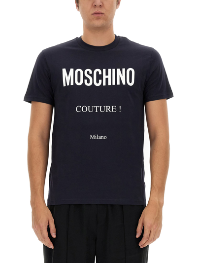 Moschino T-shirt With Logo In Blue