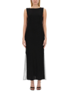 Helmut Lang Black Sheer Back Maxi Dress In Black