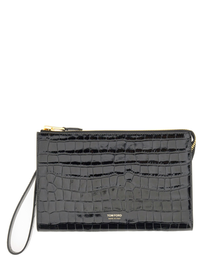 Tom Ford Pouch With Logo In Black