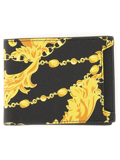 Versace Jeans Couture Leather Wallet In Black