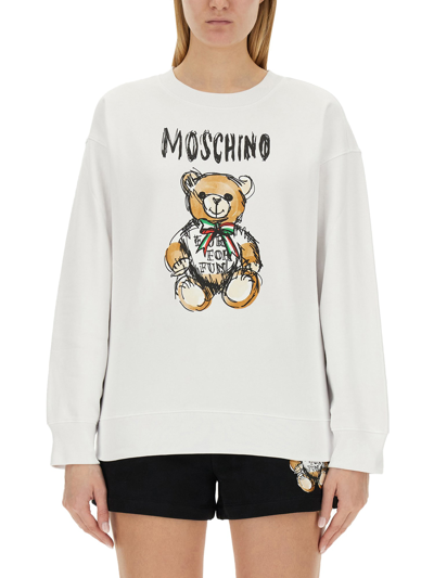 Moschino Sweatshirt With Logo In White