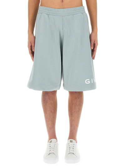 Givenchy Bermuda With Logo In Blue