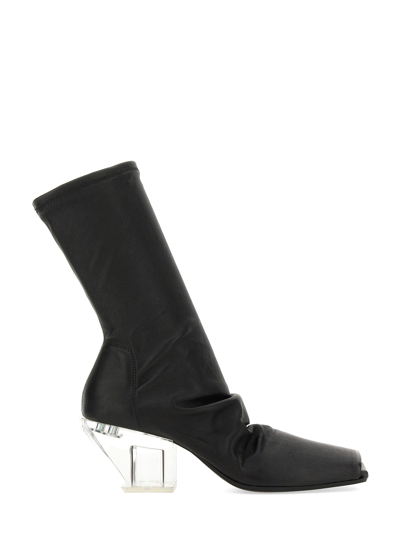 Rick Owens Leather Boot In Black
