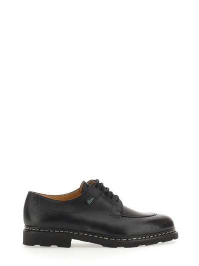 Paraboot Distressed Leather Lace-up Shoes In Black