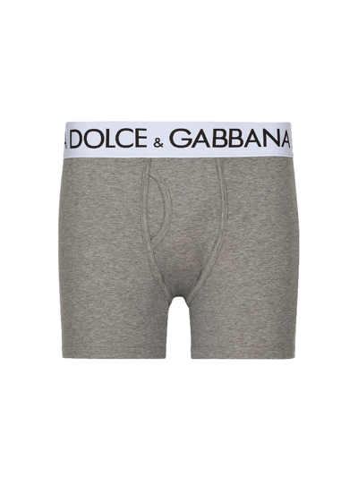 Dolce & Gabbana Boxers With Logo In Grey