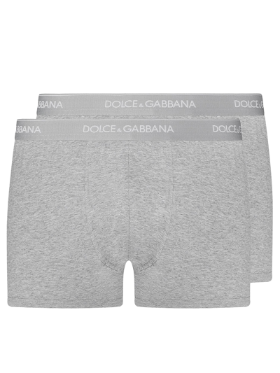 Dolce & Gabbana Two-pack Gray Boxers In Grey