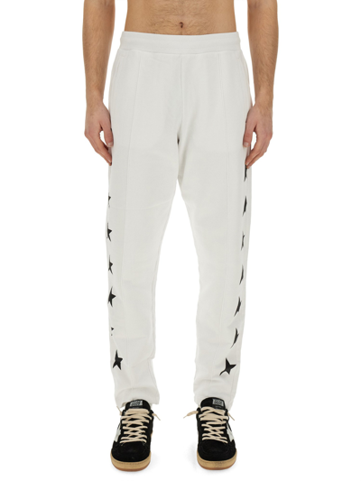 Golden Goose Star Print Track Trousers In White